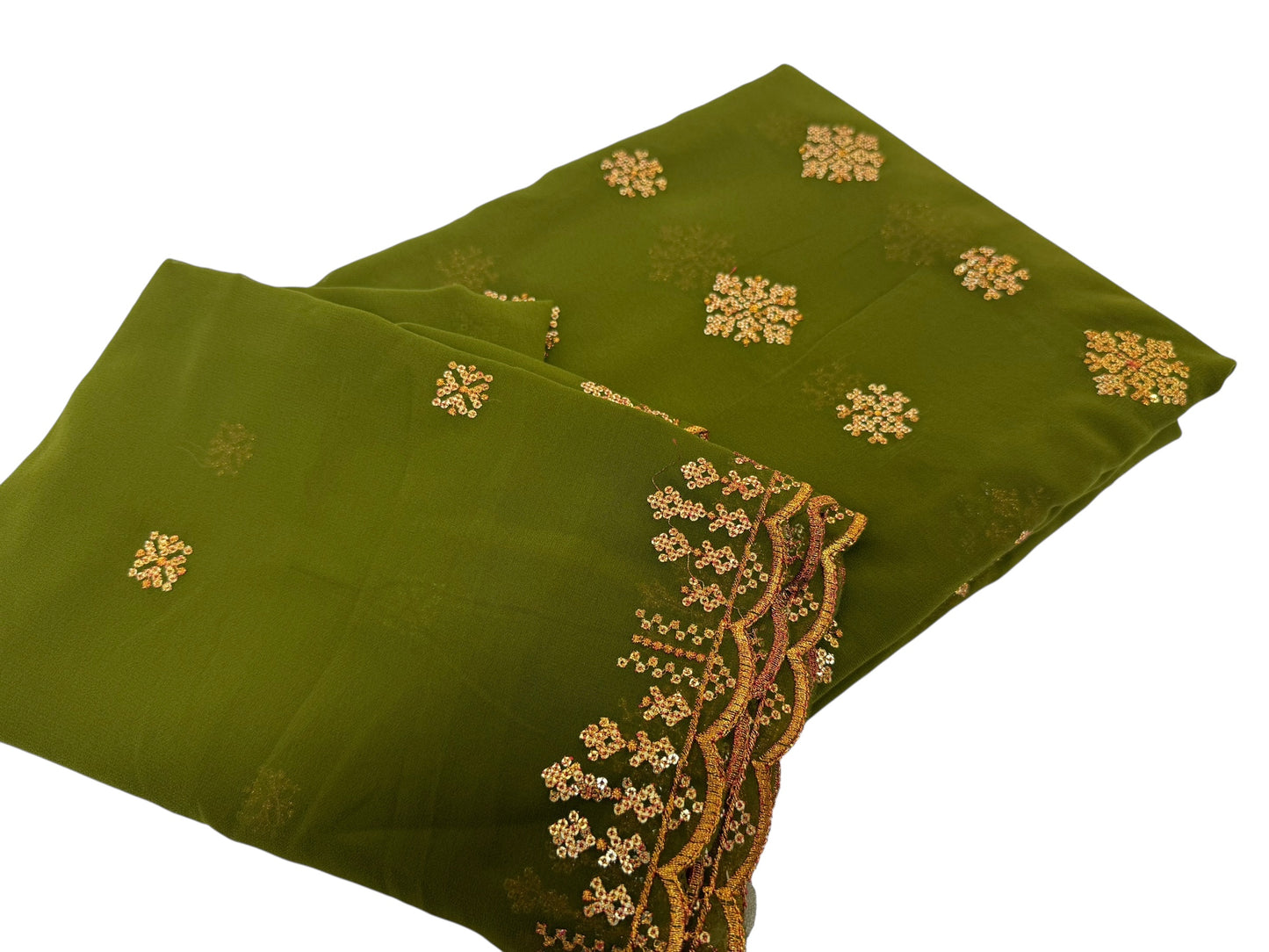 قطعة مع الشيلة شيفون مخروز