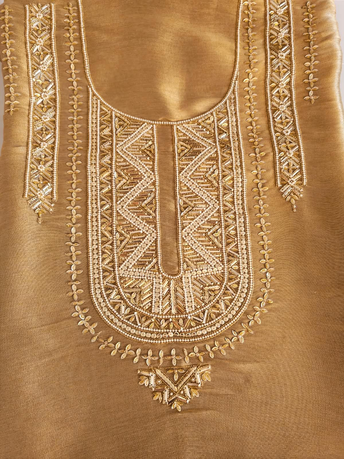 Gold Beaded Chevron Mukhawar