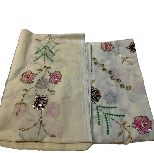 قطعة قطن مخروز مع الشيلة