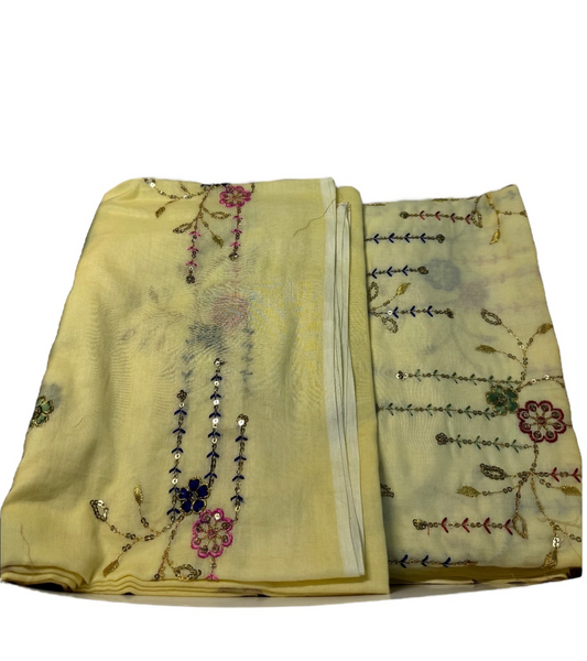 قطعة قطن مخروز مع الشيلة