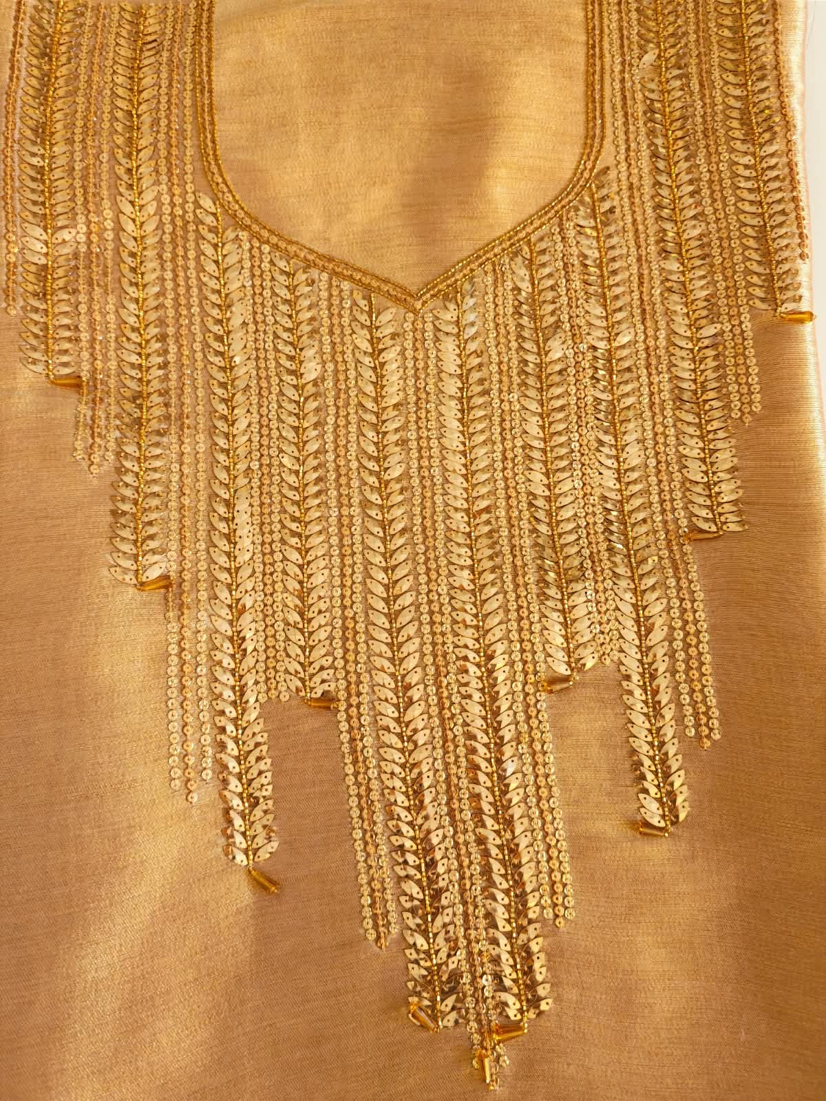 Gold Sequin Fringe Mukhawar