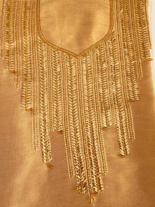 Gold Sequin Fringe Mukhawar