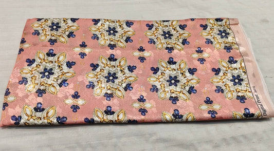 Pink Mandala Medallion Silk Fabric